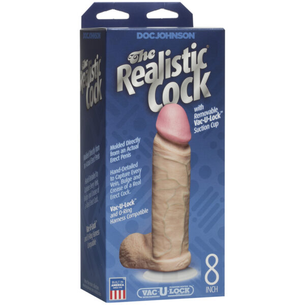 The Realistic Cock 8 Inch Dildo Flesh Pink - Image 3