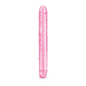 Pink double bendy dildo