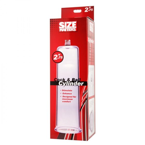 Size Matters Cock And Ball Cylinder Clear 2.75 Inch - Image 3
